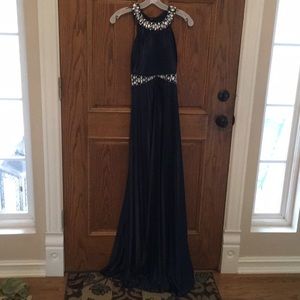 Sz 3 Navy beaded gown